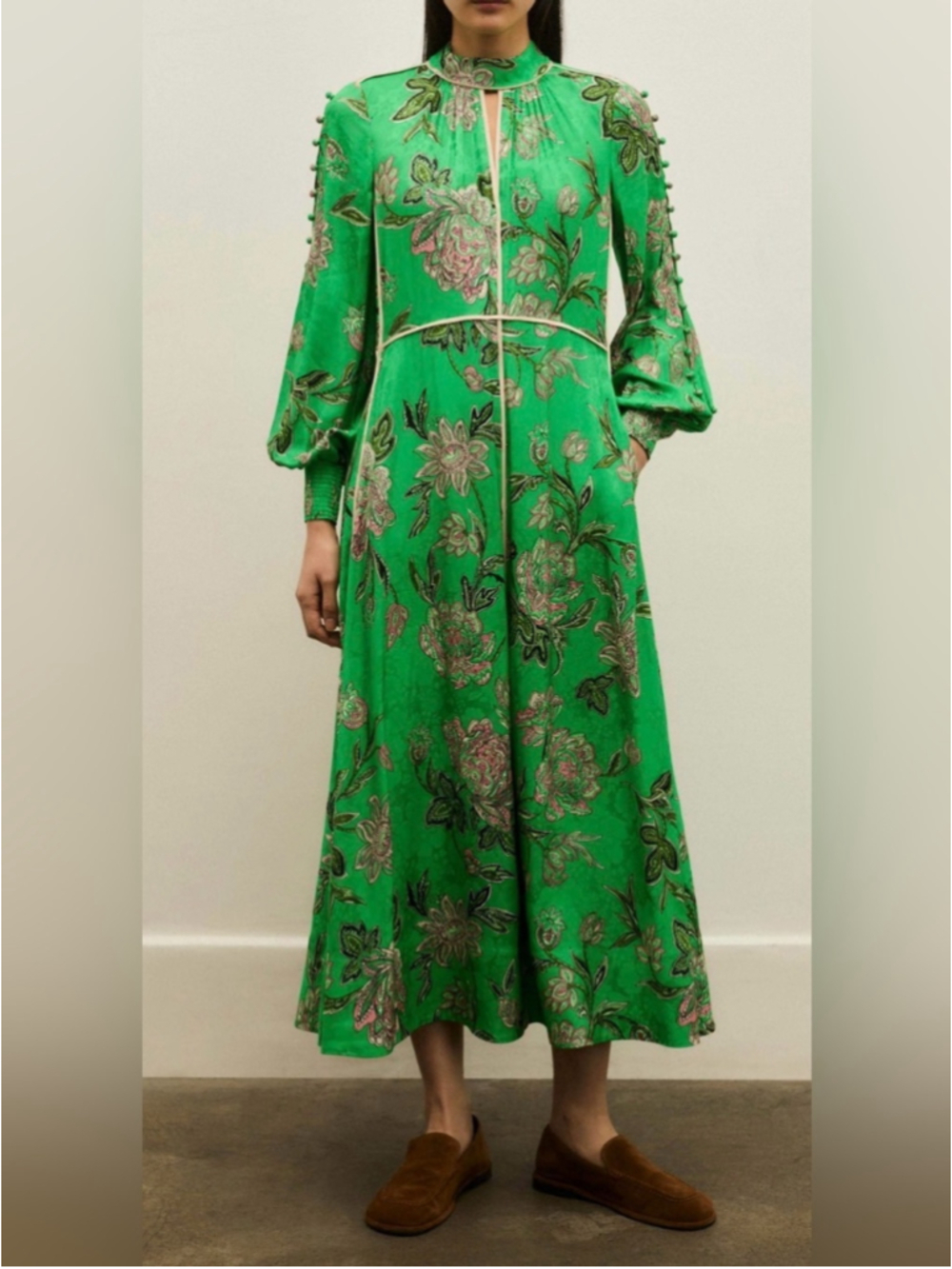 ME + EM Jacquard Rich Floral Print Maxi Dress Size 10